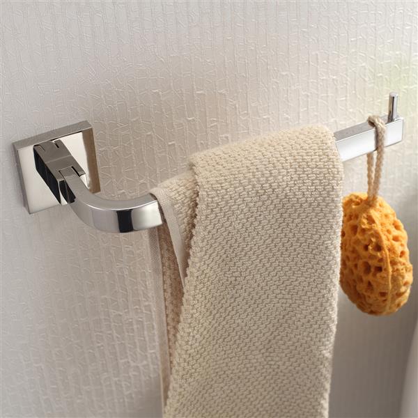 Bright Polishing Square Base Towel Hook Bars Silver Towel Rack 304 Stainless Steel Bathroom Accessories