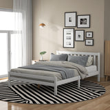 【SALE】Wooden Bed Frame, Double Bed 4ft6 Solid Wooden Bed Frame, Bedroom Furniture for Adults, Kids, Teenagers, 135 x 190 cm (White)_2