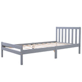 Wooden Bed Frame, Single Bed 3ft Solid Wooden Bed Frame, Bedroom Furniture for Adults, Kids, Teenagers ,90 x 190 cm (Grey)_15