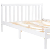 【SALE】Wooden Bed Frame, Double Bed 4ft6 Solid Wooden Bed Frame, Bedroom Furniture for Adults, Kids, Teenagers, 135 x 190 cm (White)_3