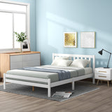 【SALE】Wooden Bed Frame, Double Bed 4ft6 Solid Wooden Bed Frame, Bedroom Furniture for Adults, Kids, Teenagers, 135 x 190 cm (White)_10
