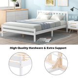 【SALE】Wooden Bed Frame, Double Bed 4ft6 Solid Wooden Bed Frame, Bedroom Furniture for Adults, Kids, Teenagers, 135 x 190 cm (White)_7