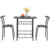 3-Piece Dining Table & Chair Set for Kitchen, Dining Room, Compact Space Wooden Steel Frame_17