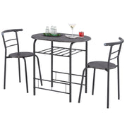 3-Piece Dining Table & Chair Set for Kitchen, Dining Room, Compact Space Wooden Steel Frame_5