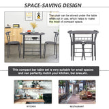 3-Piece Dining Table & Chair Set for Kitchen, Dining Room, Compact Space Wooden Steel Frame_23