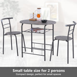 3-Piece Dining Table & Chair Set for Kitchen, Dining Room, Compact Space Wooden Steel Frame_22