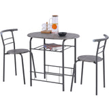 3-Piece Dining Table & Chair Set for Kitchen, Dining Room, Compact Space Wooden Steel Frame_14