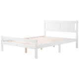 Double Bed White. Solid Wooden Bed Frame Solid Wood Bedroom Furniture For Adults, Kids, Teenagers 4ft6 Double (White 190x135cm)_6