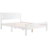 Double Bed White. Solid Wooden Bed Frame Solid Wood Bedroom Furniture For Adults, Kids, Teenagers 4ft6 Double (White 190x135cm)_5
