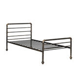 Steel Daybed Frame with Guest Trundle Bed & Slats, Solid Metal Sofa Bed, 2 in 1  Bed Frame in Antique Bronze, Industrial Style& Vintage -3FT Single 90 x 190 cm_30