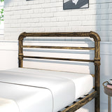 Steel Daybed Frame with Guest Trundle Bed & Slats, Solid Metal Sofa Bed, 2 in 1  Bed Frame in Antique Bronze, Industrial Style& Vintage -3FT Single 90 x 190 cm_12