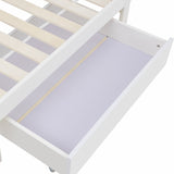 Bed with Shelves, White Wooden Storage Bed, Underbed Drawer - 3FT Single (90 x 190 cm) Frame Only_5