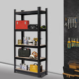 5-Tier Heavy-Duty Metal Shelving Rack Unit - Garage Storage Shelf - Black