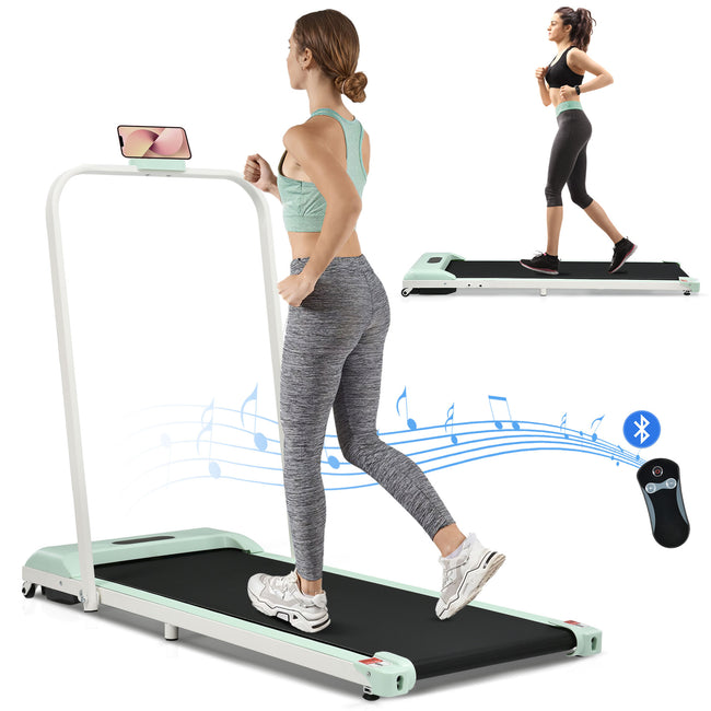 [New] Folding Treadmill for Home Office Use,Under Desk Treadmill,1-6KM/H, Portable Walking Running Machine with Bluetooth Speaker, Remote Control, LCD Display, Phone Holder_0