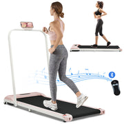 [New] Folding Treadmill for Home Office Use,Under Desk Treadmill,1-6KM/H, Portable Walking Running Machine with Bluetooth Speaker, Remote Control, LCD Display, Phone Holder._0