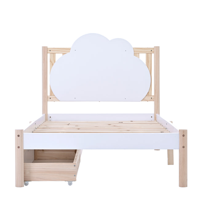 Wooden Solid White Pine Storage Bed with Drawers Bed Furniture Frame for Adults, Kids, Teenagers 3ft Single (White 190x90cm)_11