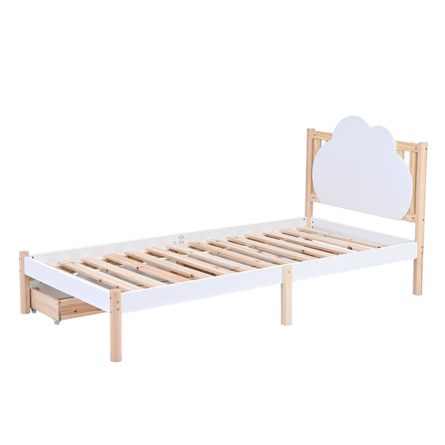 Wooden Solid White Pine Storage Bed with Drawers Bed Furniture Frame for Adults, Kids, Teenagers 3ft Single (White 190x90cm)_12