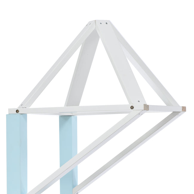 Children's Bunk Bed Frame with Slide & Ladder, Bunk Bed for Kids with Ladder and Slide (Blue, 90x190cm)_17