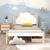 Wooden Solid White Pine Storage Bed with Drawers Bed Furniture Frame for Adults, Kids, Teenagers 3ft Single (White 190x90cm)_0