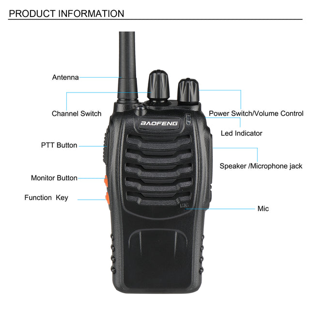 1500mAh Ultra-long Standby Walkie-talkie EU Standard Black
