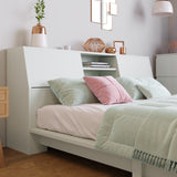 Wooden Storage Bed with Storage Headboard 4FT6 Double Solid Pine White Bed Furniture Frame for Adults, Kids, Teenagers_4