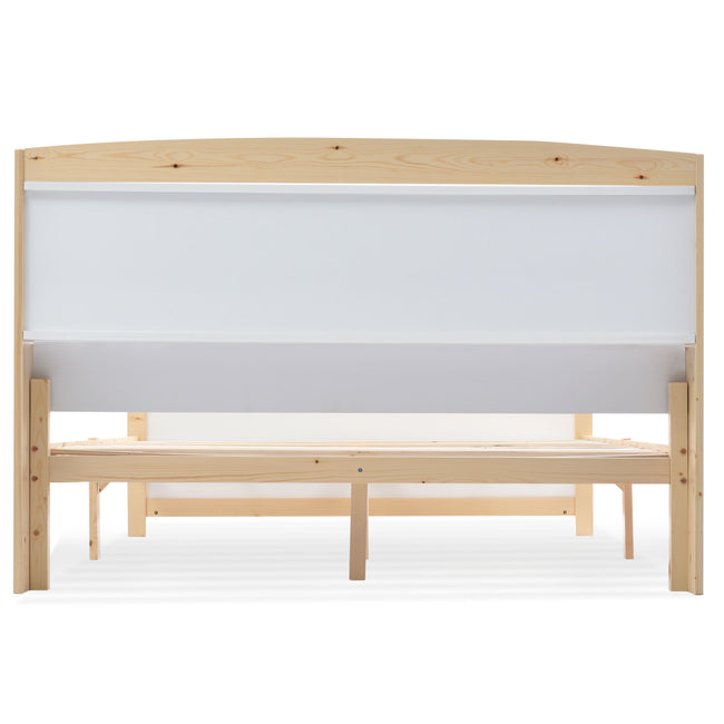 Solid Wooden Bed Frames, Double Storage Headboard Bed, 4FT6 Double (135 x 190 cm) Frame Only_21