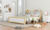 Solid Wooden Bed Frames, Double Storage Headboard Bed, 4FT6 Double (135 x 190 cm) Frame Only_19