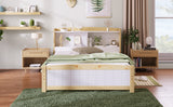Solid Wooden Bed Frames, Double Storage Headboard Bed, 4FT6 Double (135 x 190 cm) Frame Only_17