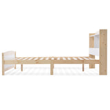 Solid Wooden Bed Frames, Double Storage Headboard Bed, 4FT6 Double (135 x 190 cm) Frame Only_15