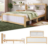 Solid Wooden Bed Frames, Double Storage Headboard Bed, 4FT6 Double (135 x 190 cm) Frame Only_10
