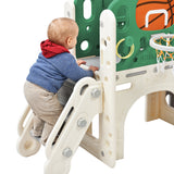Children's combo slide, Features a long slide, storage box, tunnel. stair ladder, basketball hoop and passage area.Toddler slide. Easy Assembly and Convenient Storage. High-Quality Materials-_16
