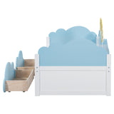 3FT Kids Toddler Bed with Storage Drawers, Single Bed Cloud Shape Daybed with 2 Drawers, 90*190cm_10
