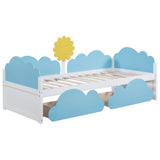 3FT Kids Toddler Bed with Storage Drawers, Single Bed Cloud Shape Daybed with 2 Drawers, 90*190cm_9