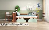 3FT Kids Toddler Bed with Storage Drawers and Desk, Tree Shelves , Single Tree Shape Daybed with 2 Drawers, 90*190cm_5