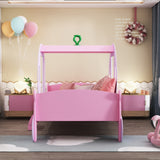 3FT  Princess Carriage Kids Toddler Bed , Single Car Bed, Pink, 90*190cm_1