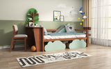 3FT Kids Toddler Bed with Storage Drawers and Desk, Tree Shelves , Single Tree Shape Daybed with 2 Drawers, 90*190cm_6