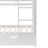 Bunk Bed, Kids Children, 3FT Solid Pine Wood Single Bed Frame & under Bed Slide Drawer Storage, with Shelf, White (90x190cm)_16