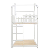 3FT Children's Bunk Bed Frame with Ladder, House Bed, Bunk Bed for Kids, Teenagers (White, 190x90cm)_13