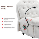 Power Recliner Chair with Lift, Heat and Massage for Elderly Side Pockets Phone Holder Single Recliner Chairs for Living Room_10