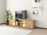 TV Stand Cabinet  Industrial TV Table Modern TV Cabinet Stand with Open Storage Shelf and One  Cabinet for Living Room Home Entertainment Center Rustic Brown 180*35*47_6