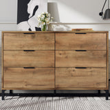 Sideboard Cabinet for Living Room, Chest of Drawers with 6 drawers, Dark Oak, 40D x 120W x 83H centimetres_1