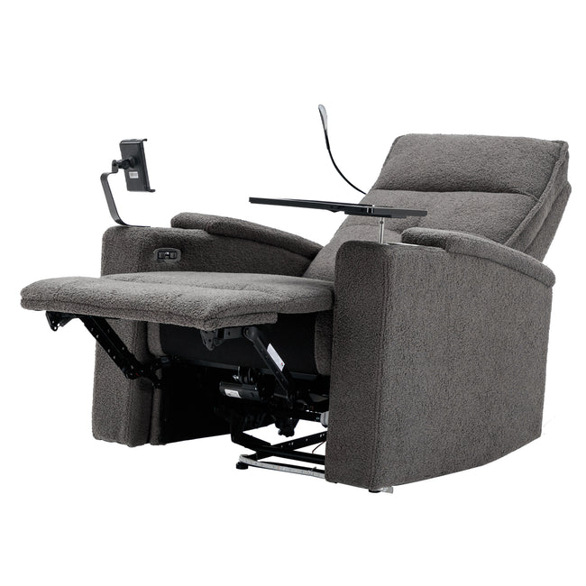 Electric Recliner Multifunctional Sofa with  Adjustable Phone Stand, Cup Holder, LED Reading Light, Bluetooth Speaker, Adjustable Tabletop, and Armrest Storage_12