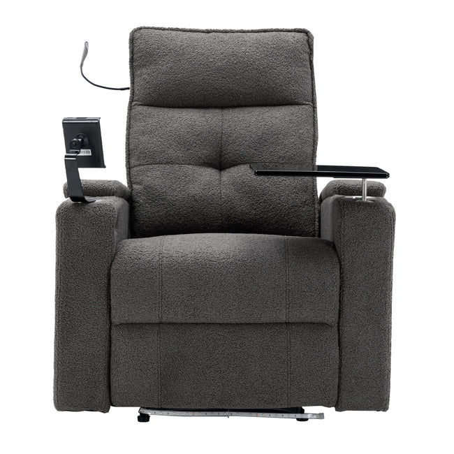 Electric Recliner Multifunctional Sofa with  Adjustable Phone Stand, Cup Holder, LED Reading Light, Bluetooth Speaker, Adjustable Tabletop, and Armrest Storage_18