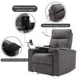 Electric Recliner Multifunctional Sofa with  Adjustable Phone Stand, Cup Holder, LED Reading Light, Bluetooth Speaker, Adjustable Tabletop, and Armrest Storage_25