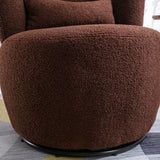 Swivel Accent Armchair Barrel Chair, Lounge Chair with Teddy Fabric and Mental Frame,  Swivel Tub Chair,Sofa Reading Chair for Living Room Bedroom Balcony Office_22