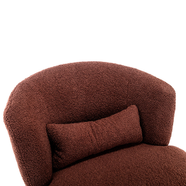 Swivel Accent Armchair Barrel Chair, Lounge Chair with Teddy Fabric and Mental Frame,  Swivel Tub Chair,Sofa Reading Chair for Living Room Bedroom Balcony Office_12