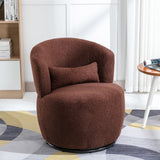 Swivel Accent Armchair Barrel Chair, Lounge Chair with Teddy Fabric and Mental Frame,  Swivel Tub Chair,Sofa Reading Chair for Living Room Bedroom Balcony Office_7