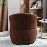 Swivel Accent Armchair Barrel Chair, Lounge Chair with Teddy Fabric and Mental Frame,  Swivel Tub Chair,Sofa Reading Chair for Living Room Bedroom Balcony Office_2