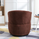Swivel Accent Armchair Barrel Chair, Lounge Chair with Teddy Fabric and Mental Frame,  Swivel Tub Chair,Sofa Reading Chair for Living Room Bedroom Balcony Office_9