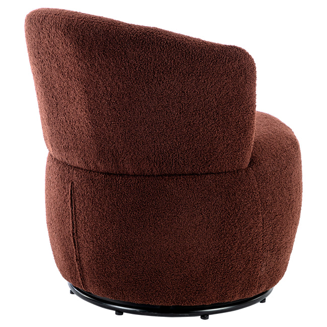 Swivel Accent Armchair Barrel Chair, Lounge Chair with Teddy Fabric and Mental Frame,  Swivel Tub Chair,Sofa Reading Chair for Living Room Bedroom Balcony Office_15